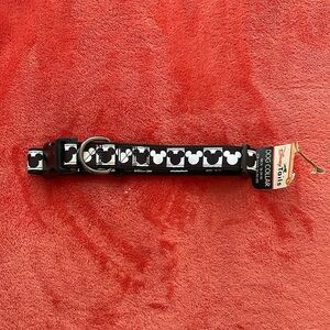 New Disney Tails Pet Collection Black and White Mickey Head Dog Collar Size L